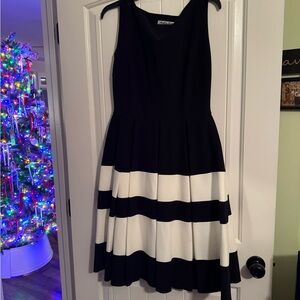 Chiara Boni Black and White Striped Dress